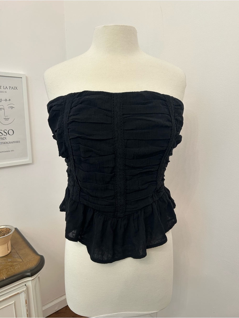 Free people Strapless top with lace